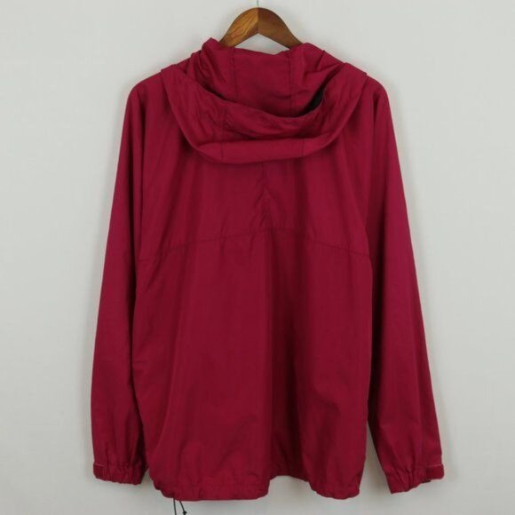 Lowe Alpine Men's Medium Red Pink Hooded 1/4 Zip Pullover Windbreaker Jacket - Picture 3 of 9